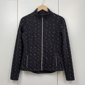 Sweaty Betty L Polka Dot Reflective Power Boost Zip Track Jacket Run Activewear